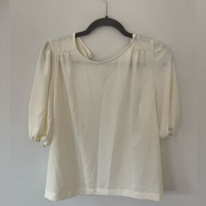 Marled ivory PUFFY SLEEVE BLOUSE size small NEW WITH TAGS